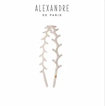 ALEXANDRE DE PARIS 비즈 장식 헤어밴드 펄 머리띠