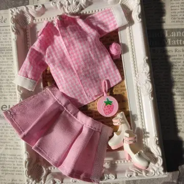 리카짱 옷 갈아입기 의류 핑크 체크