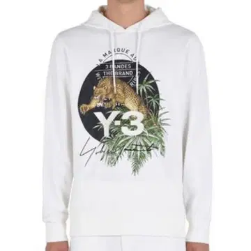 Y-3 후디드 레오파드 후디 표범 L 화이트 완판템