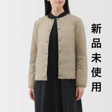 [ 새상품 ] 무인양품 경량 다운 노카라 자켓 라이트 베이지 여성용 M