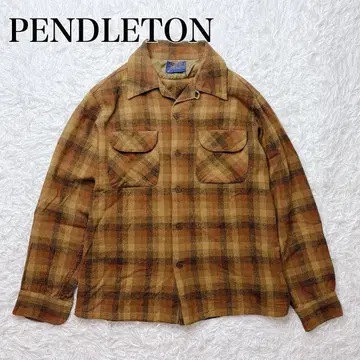50s~60s 펜들턴 울 보드 셔츠 M 빈티지 브라운 계열