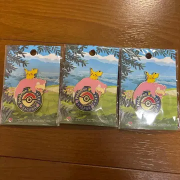 포켓몬 센터 한정판 카가와 로고핀즈 핀 배지 피카츄 야돈 3개