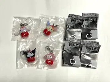 4종 세트 산리오 가챠 딸기 표시 액세서리 시나모롤 우사하나