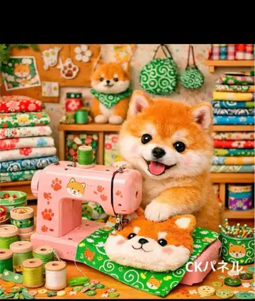 오더 페이지 손수건 290 미싱 강아지 패턴 1/15