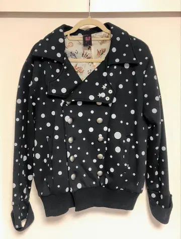 CHIP CLIP 자켓 아우터 XL 보아 후드 도트 무늬