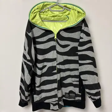 그루버 그랜드 제브라 패턴 풀 지퍼 자켓 리버서블