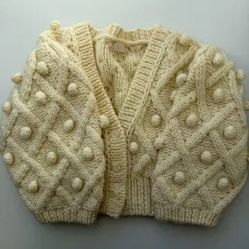 시뉴 폼폼 포함 니트 가디건