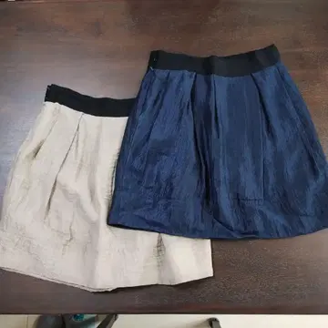 MACPHEE 코쿤 스커트 36 네이비 & 베이지