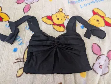 Treat Urself 트리트유어셀프 블랙 리본 스트랩 뷔스티에