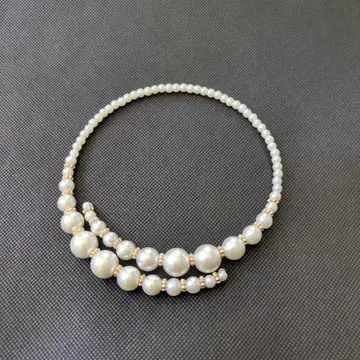 우즈마키 펄 초커 골드 와이어 진주 목걸이 럭셔리 고급