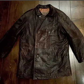 차심 턱끈! 60년대 USA 모터사이클 카 코트 42 사이즈 정도 양가죽