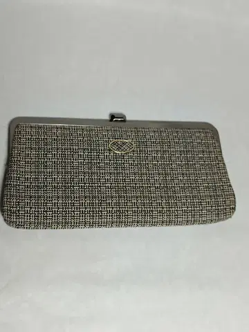 새상품급 쇼와 레트로 체크 무늬 클러치백