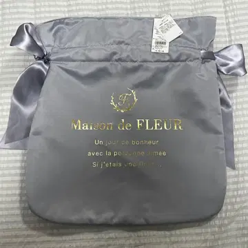 새상품 메종 드 플뢰르 더블 리본 토트백 그레이
