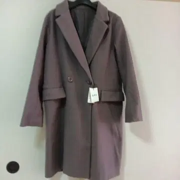 퍼플 더블 버튼 코트
