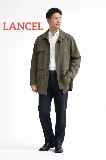 LANCEL 란셀 필드 자켓 하프 코트 밀리터리