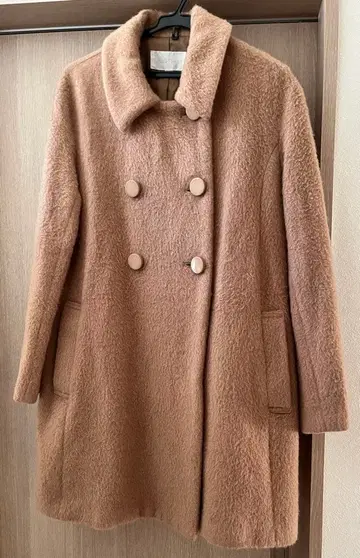 JILL STUART 베이지 더블 버튼 롱 코트