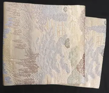 순수 실크 금각사 후쿠로 오비 24K 이중직