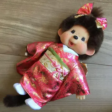 미사용 보관품 몬치치 후리소데 기모노 인형 세키구치