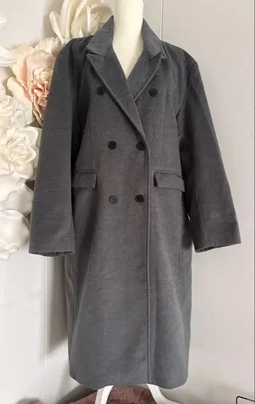 [새상품급] PUNYUS 푸뉴즈 더블 버튼 롱 코트 그레이 사이즈 3