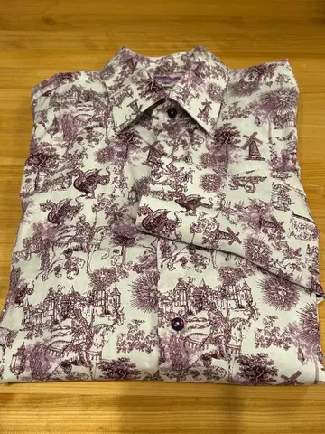 COTON DOUX 풍경 무늬 긴팔 셔츠 39/15 1/2