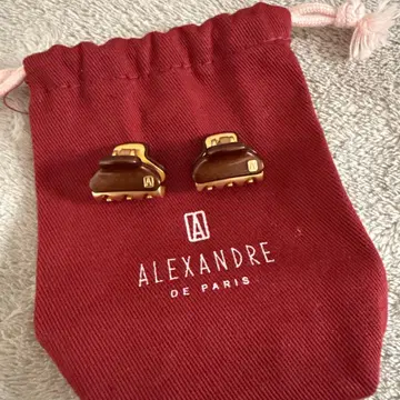 ALEXANDRE DE PARIS 헤어 클립 브라운 골드