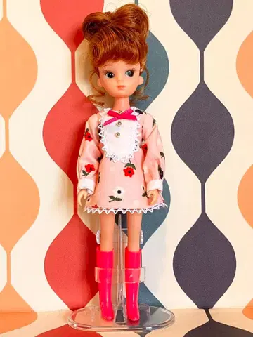 복각 초창기 리카짱 사이즈 핸드메이드 레트로 꽃무늬 원피스