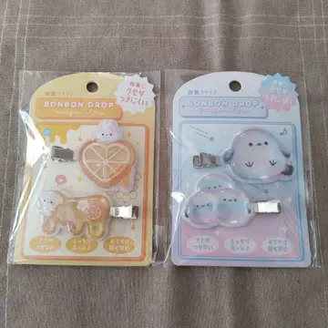 쿠리아 모자 꽁지 드롭 앞머리 클립 꿀 시마연가 2개 세트