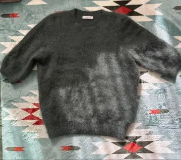 플라주 그린 모헤어 니트 7부 소매