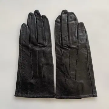 새상품급 여성 사이즈 가죽 그로브 블랙 검은 가죽 장갑 안감 없음