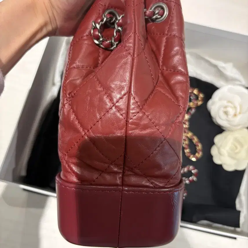 샤넬 (정품)샤넬 가브리엘 백팩 스몰 버건디 사진 4