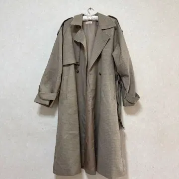 LE EMA 체크 무늬 트렌치코트