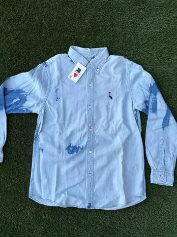 Bohemians 데님 염색 버튼 다운 셔츠 M