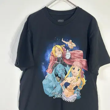 강철의 연금술사 T셔츠 M 블랙 애니메이션 tee 90s y2k 레트로