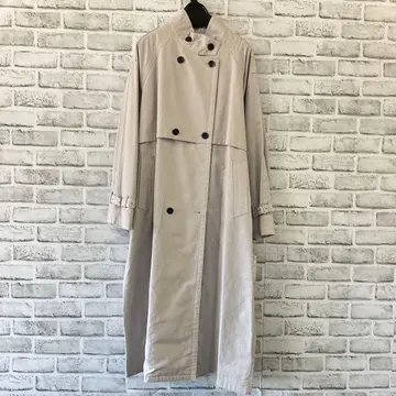 베이지 더블 브레스트 롱 코트 사이즈 36