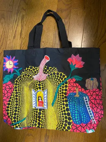 쿠사마 야요이 새상품 에코백 쇼핑백 토트백 개성있는 도트 화려한 올 패턴