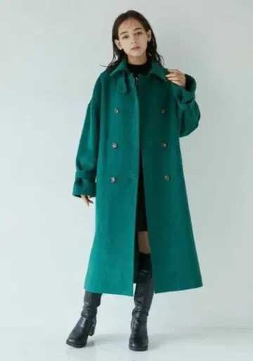 MURUA 그린 더블 브레스트 롱 코트 미사용 새상품