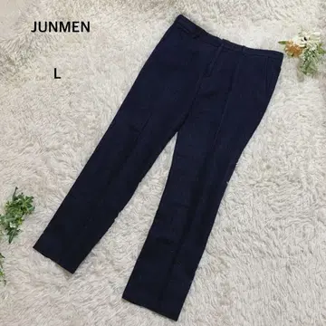 준맨 팬츠 슬랙스 울 면 혼방 비즈니스 오피스 헤링본 L