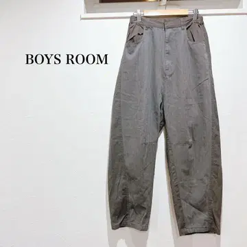 보이즈룸 커브 팬츠 투컬러 다크 그레이 루즈핏 면 100%