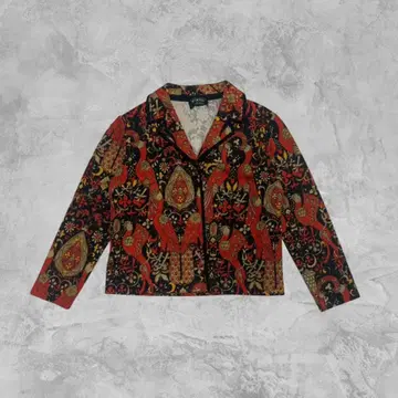 90s 빈티지 레어 공작 올 패턴 자켓 쇼와 레트로 개성있는 모드