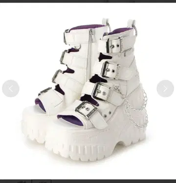 YOSUKE U.S.A. 통굽 웨지 샌들 화이트