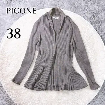 피코네 리브 가디건 38 그레이 숄카라 피코네 비쥬
