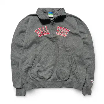 USA 구제 의류 챔피온 볼 주립대학 칼리지 하프 지퍼 맨투맨