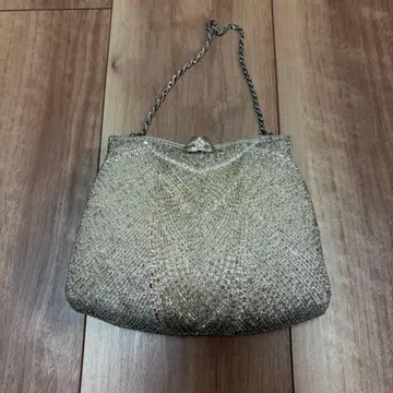 실버 비즈 클러치백 쇼와 레트로 결혼식 포멀백