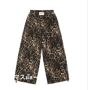 BADBLOOD 레오파드 무늬 와이드 레그 조거 팬츠
