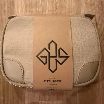 ANA 퍼스트 클래스 어메니티 Ettinger 베이지 트래블 파우치