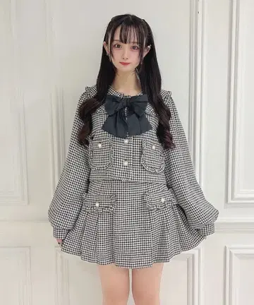 허니시나몬 셋업 하운드투스 체크 패턴