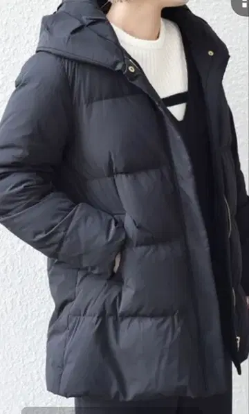 SHIPS 숄카라 미디 다운 S 사이즈 블랙