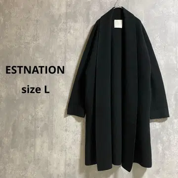 ESTNATION 울 캐시미어 롱 가디건 숄카라