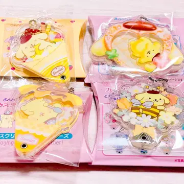 산리오 시크릿 커스텀 아크릴 참 폼폼푸딩 4종 세트