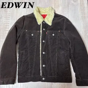 EDWIN 코듀로이 보아 자켓 에드윈 데님 다크 브라운